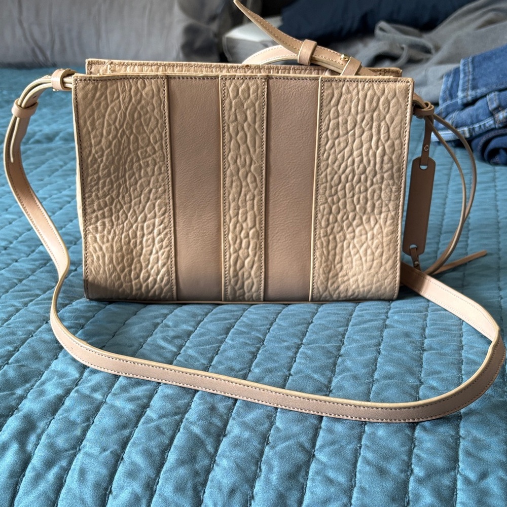 Cole Haan Textured Tan Crossbody Bag (Village Leather Tote)